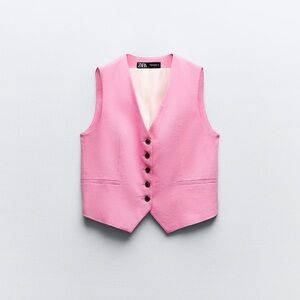 ZARA Kids Pastel Pink Button-Front Vest